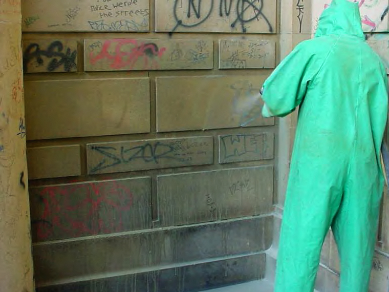 graffiti removal from sandstone