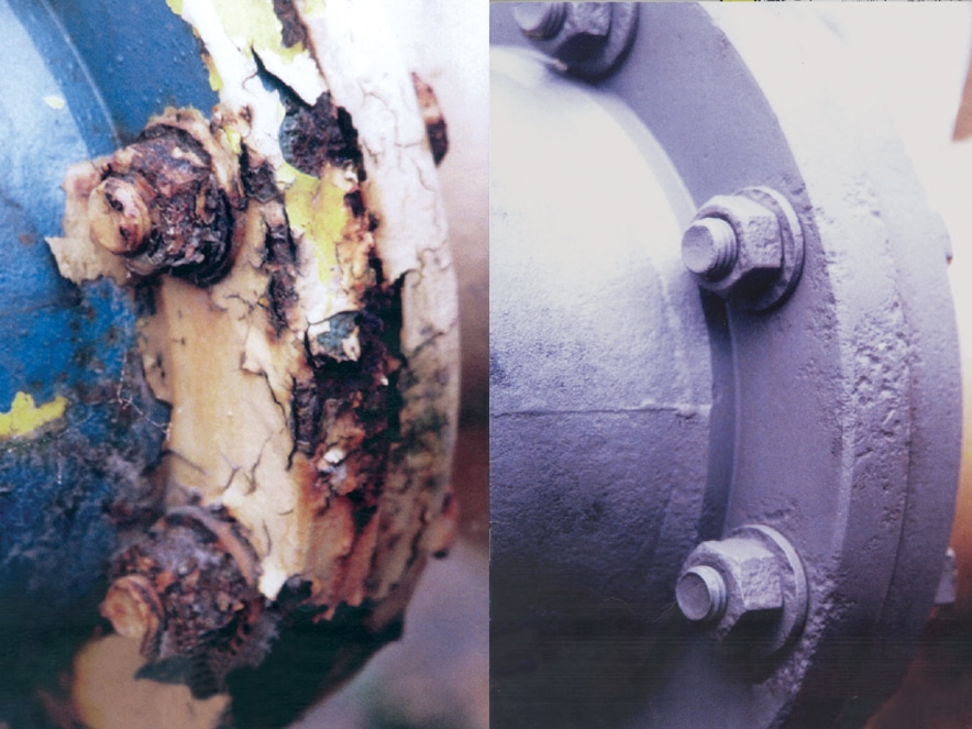 Flange maintenance before & after